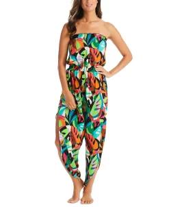 Bar III Women's Tropical Dreams Tube Top Cover-Up Jumpsuit, Created For Macy's 6 Bar III Women's Tropical Dreams Tube Top Cover-Up Jumpsuit, Created For Macy's -White Mark Shop 23033712 fpx