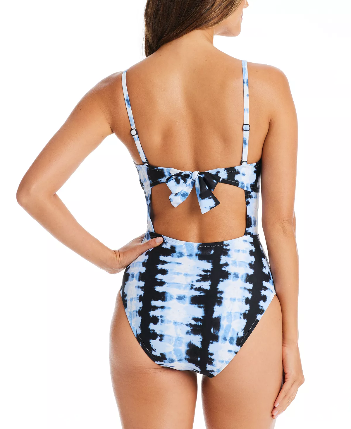 Bar III Women's Shibori Tie-Dyed Keyhole One-Piece Swimsuit, Created For Macy's 2 Bar III Women's Shibori Tie-Dyed Keyhole One-Piece Swimsuit, Created For Macy's - Image 2