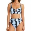 Bar III Shibori Tie-Dyed O-Ring Bikini Top & High Waist Bottoms, Created For Macy's