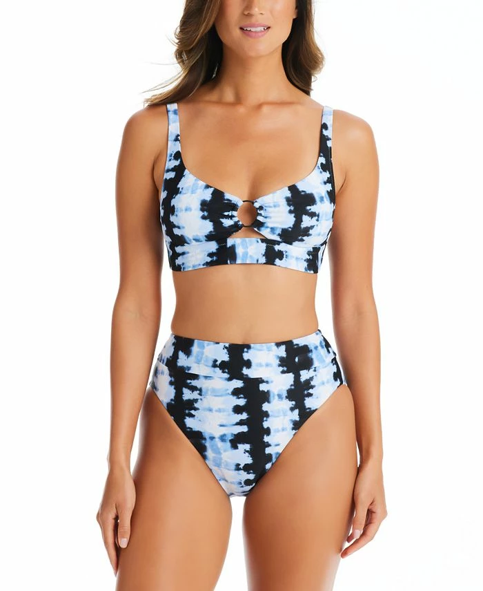 Bar III Shibori Tie-Dyed O-Ring Bikini Top & High Waist Bottoms, Created For Macy's 1 Bar III Shibori Tie-Dyed O-Ring Bikini Top & High Waist Bottoms, Created For Macy's
