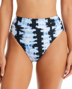 Bar III Women's Shibori Tie-Dyed High Waist Bikini Bottoms, Created For Macy's