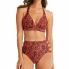 Bar III Viper Snakeskin-Print Halter-Style Bikini Top & High Waist Cut-Out Bottoms, Created For Macy's