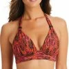 Bar III Women's Viper Snakeskin-Print Halter-Style Bikini Top, Created For Macy's