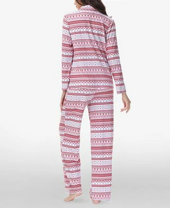 Beautyrest Women's Printed Long Sleeve Notch-Collar Pajama Set, 2 Piece 2 Beautyrest Women's Printed Long Sleeve Notch-Collar Pajama Set, 2 Piece - Image 2