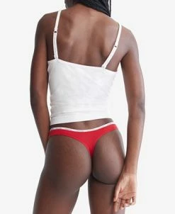 Calvin Klein Women's Signature Logo 5-Pk. Thong Underwear QD3712 -White Mark Shop 23087332 fpx