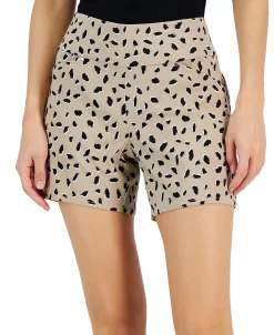 INC International Concepts Women's Animal-Print Pull-On Shorts, Created For Macy's -White Mark Shop 23137027 fpx