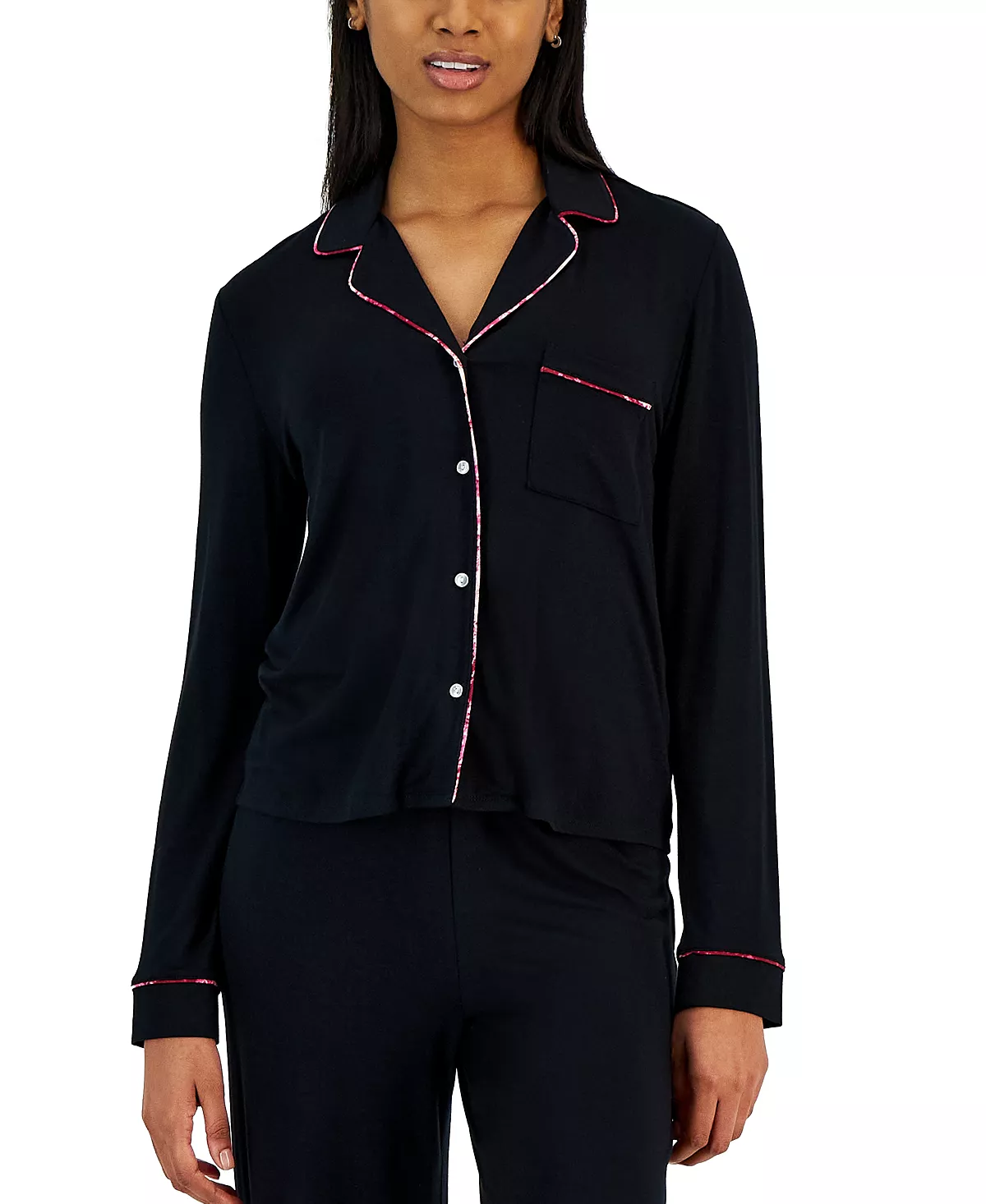 Jenni Women's Notch-Collar Pajama Set, Created For Macy's 3 Jenni Women's Notch-Collar Pajama Set, Created For Macy's - Image 3