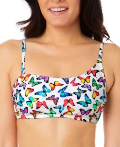 Salt + Cove Juniors' Fly By Print Asymmetrical Bikini Top, Created For Macy's -White Mark Shop 23149869 fpx