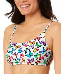 Salt + Cove Juniors' Fly By Print Asymmetrical Bikini Top, Created For Macy's -White Mark Shop 23149872 fpx