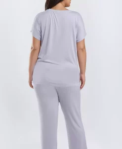ICollection Jewel Cozy Plus Size Modal Pajama Pant Set, 2 Piece -White Mark Shop 23163633 fpx