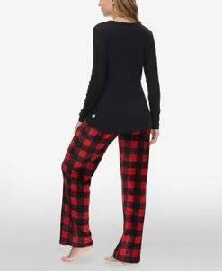 Alternative view of Echo Women's Henley Top With Microlight Lounge Pant Set, 2 Piece