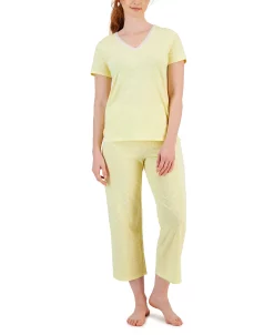 Charter Club Women's Cotton Lace-Trim Essentials Pajamas Set, Created For Macy's 9 Charter Club Women's Cotton Lace-Trim Essentials Pajamas Set, Created For Macy's -White Mark Shop 23247237 fpx
