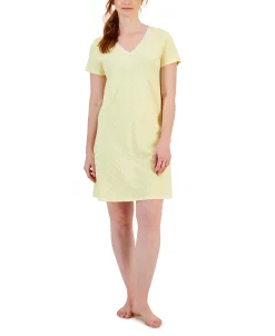 Charter Club Women's Cotton Lace-Trim Essentials Sleepshirt, Created For Macy's