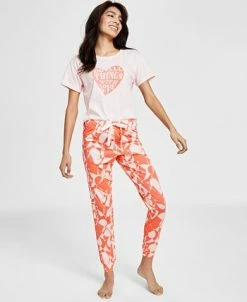 Jenni Printed Jogger Pajama Pants, Created For Macy's 6 Jenni Printed Jogger Pajama Pants, Created For Macy's -White Mark Shop 23247291 fpx