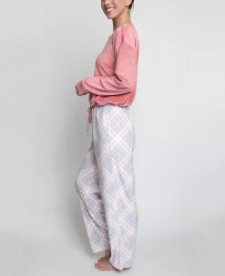 Hanes Women's Stretch Fleece Pajama Set, 2 Pieces -White Mark Shop 23260782 fpx