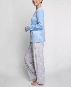 Hanes Women's Stretch Fleece Pajama Set, 2 Pieces -White Mark Shop 23260785 fpx