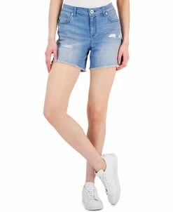 Style & Co Women's Mid Rise Raw-Hem Denim Cut-Off Shorts, Created For Macy's