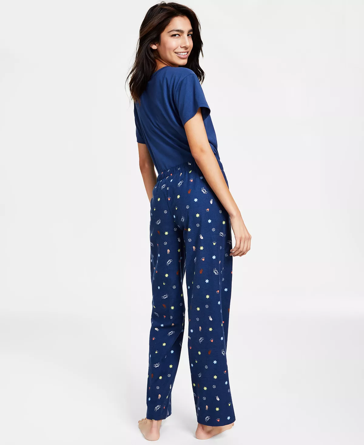 Jenni Cotton Printed Straight Leg Pajama Pants, Created For Macy's 3 Jenni Cotton Printed Straight Leg Pajama Pants, Created For Macy's - Image 3