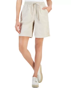Karen Scott Women's Emilia Cotton Solid-Color Shorts, Created For Macy's 13 Karen Scott Women's Emilia Cotton Solid-Color Shorts, Created For Macy's -White Mark Shop 23367442 fpx