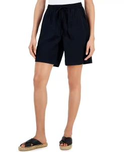 Karen Scott Women's Emilia Cotton Solid-Color Shorts, Created For Macy's 10 Karen Scott Women's Emilia Cotton Solid-Color Shorts, Created For Macy's -White Mark Shop 23367450 fpx