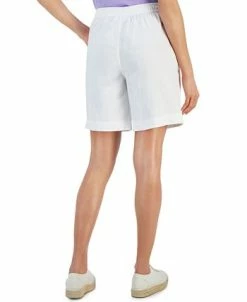 Karen Scott Women's Emilia Cotton Solid-Color Shorts, Created For Macy's 8 Karen Scott Women's Emilia Cotton Solid-Color Shorts, Created For Macy's -White Mark Shop 23367492 fpx
