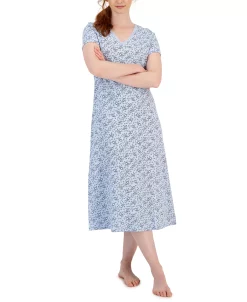 Charter Club Women's Cotton Lace-Trim Essentials Nightgown, Created For Macy's -White Mark Shop 23367601 fpx