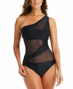 Bar III Natural Beauty Cutout One-Shoulder One-Piece Swimsuit, Created For Macy's