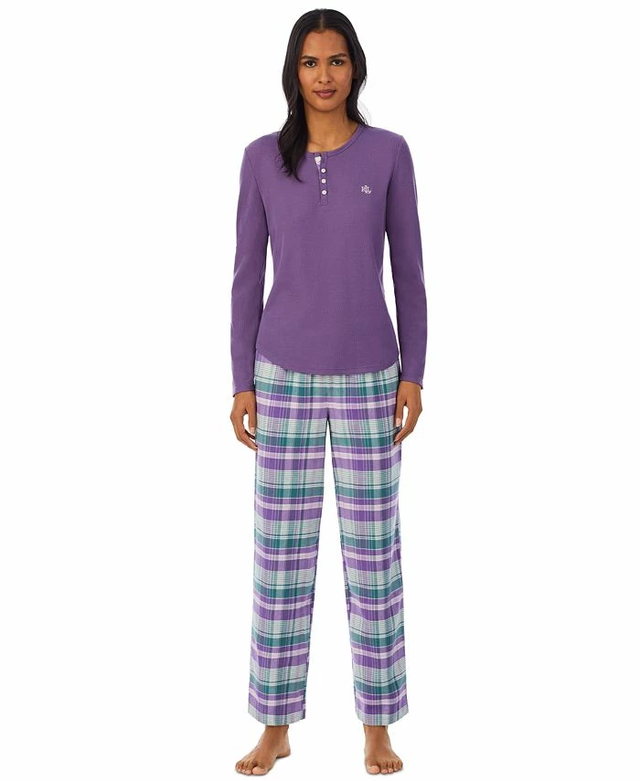 Lauren Ralph Lauren Ong Sleeve And Pant Pajama Set 1 Lauren Ralph Lauren Ong Sleeve And Pant Pajama Set