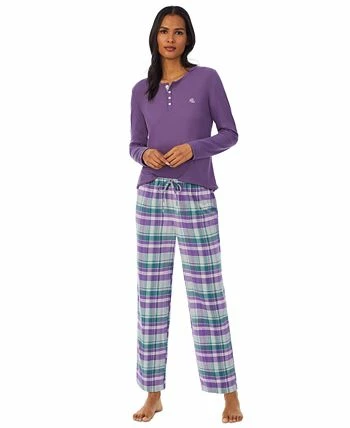Lauren Ralph Lauren Ong Sleeve And Pant Pajama Set 3 Lauren Ralph Lauren Ong Sleeve And Pant Pajama Set - Image 3
