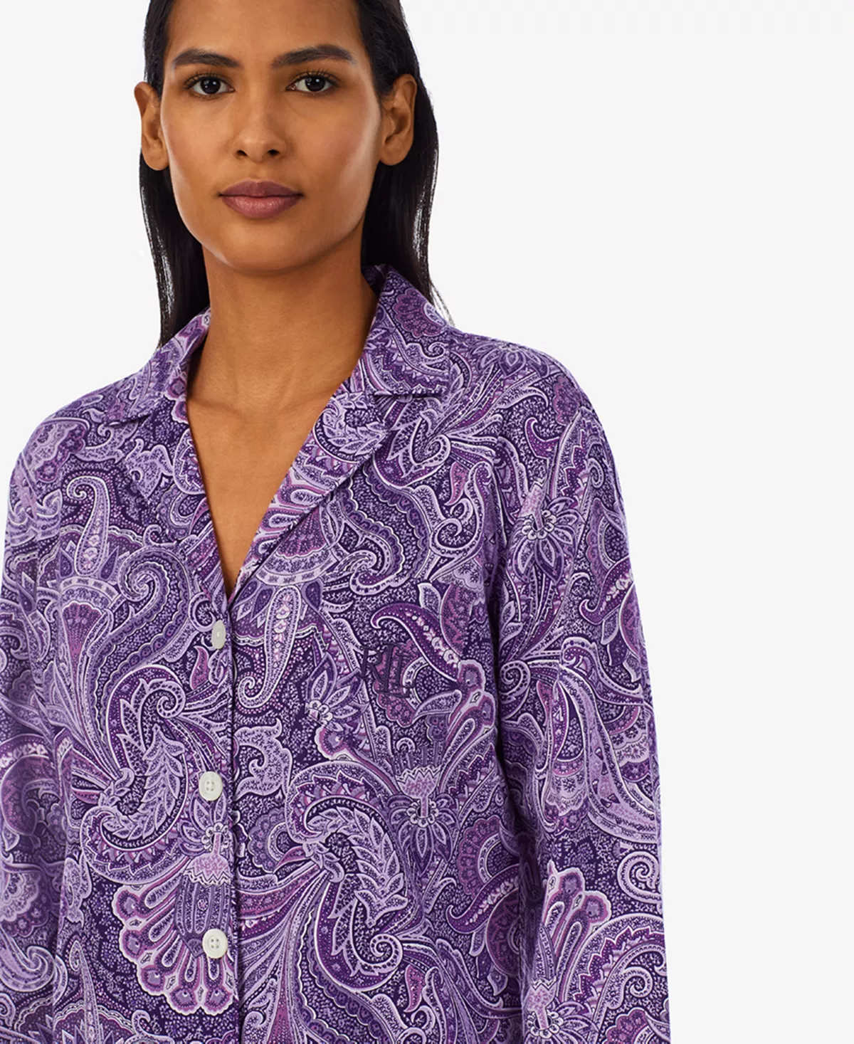 Lauren Ralph Lauren Ong Sleeve And Pant Matching Pajama Set 3 Lauren Ralph Lauren Ong Sleeve And Pant Matching Pajama Set - Image 3