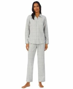 Lauren Ralph Lauren Women's Petite Long Sleeve And Pant Matching Pajama Set
