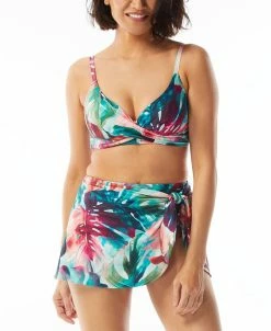 Coco Reef Women's Diamond Wrap Bikini Top & Halo Sarong Skirted Swim Bottoms