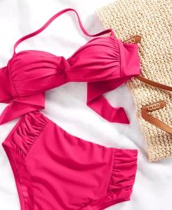 Bar III Twist Bandeau Bikini Top, Created For Macy's -White Mark Shop 23503412 fpx 2