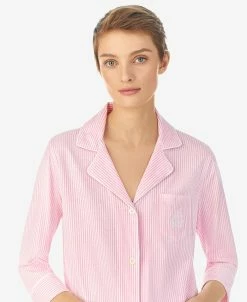 Lauren Ralph Lauren 3/4 Sleeve Classic Notch Collar Capri Pajama Set 9 Lauren Ralph Lauren 3/4 Sleeve Classic Notch Collar Capri Pajama Set -White Mark Shop 23508477 fpx