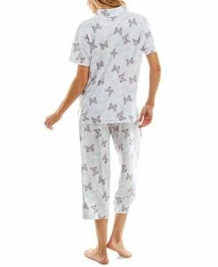 Alternative view of Roudelain Women's Printed Short-Sleeve Capri Pajamas Set