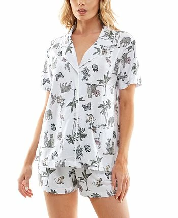 Roudelain Women's Printed Notched-Collar Pajamas Set 7 Roudelain Women's Printed Notched-Collar Pajamas Set - Image 7