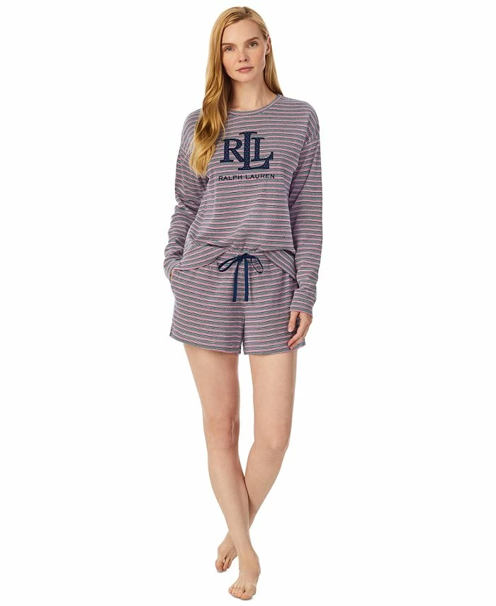 Lauren Ralph Lauren Women's Long Sleeve And Short Pajama Set 1 Lauren Ralph Lauren Women's Long Sleeve And Short Pajama Set