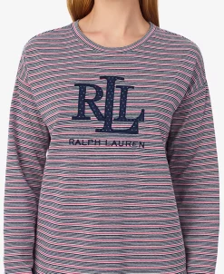 Lauren Ralph Lauren Women's Long Sleeve And Short Pajama Set 6 Lauren Ralph Lauren Women's Long Sleeve And Short Pajama Set -White Mark Shop 23559908 fpx