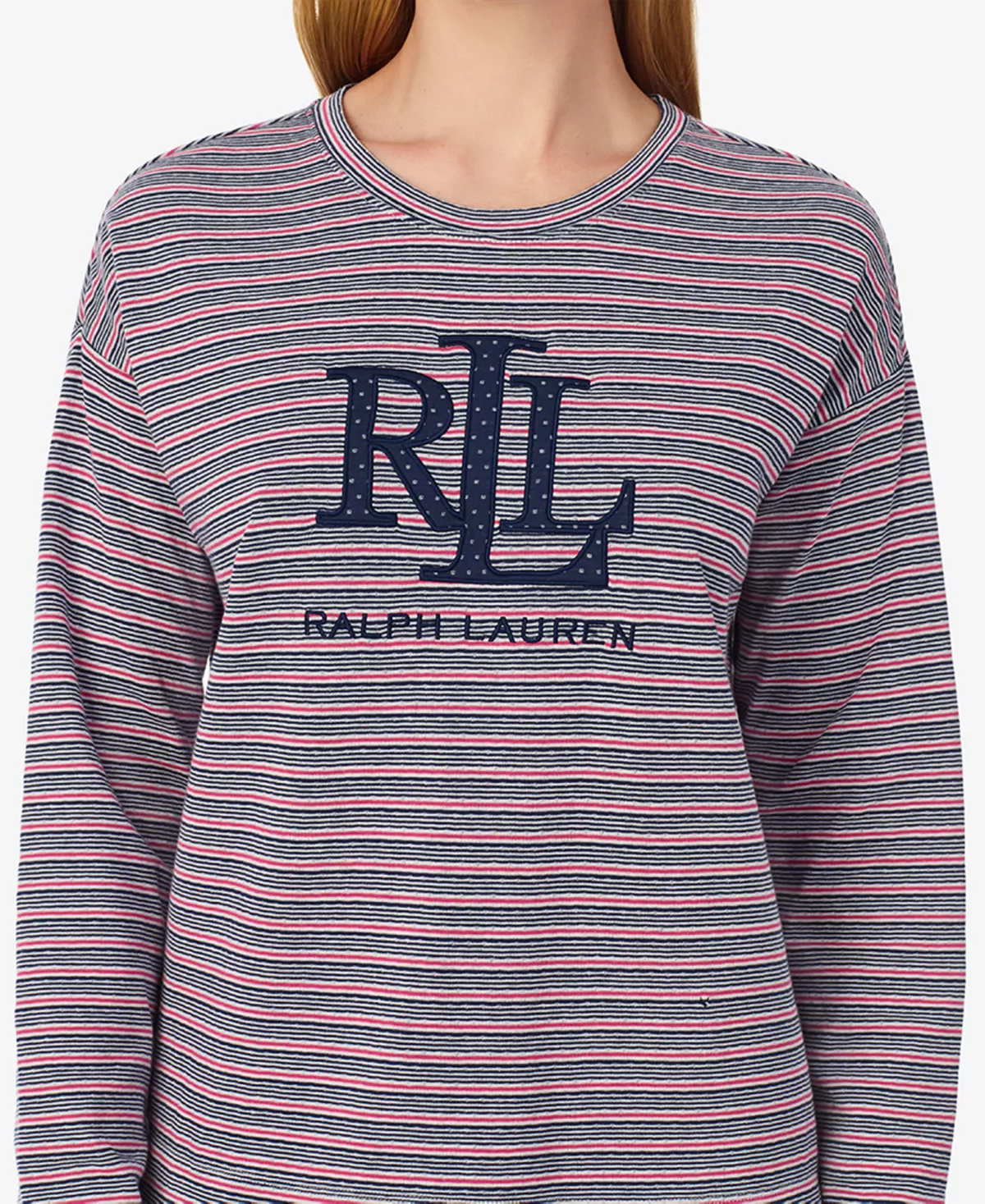 Lauren Ralph Lauren Women's Long Sleeve And Short Pajama Set 3 Lauren Ralph Lauren Women's Long Sleeve And Short Pajama Set - Image 3