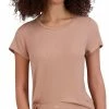 Steve Madden Women's Ribbed Short-Sleeve Baby Tee