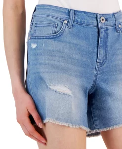 Style & Co Women's Mid Rise Raw-Hem Denim Cut-Off Shorts, Created For Macy's -White Mark Shop 23568366 fpx