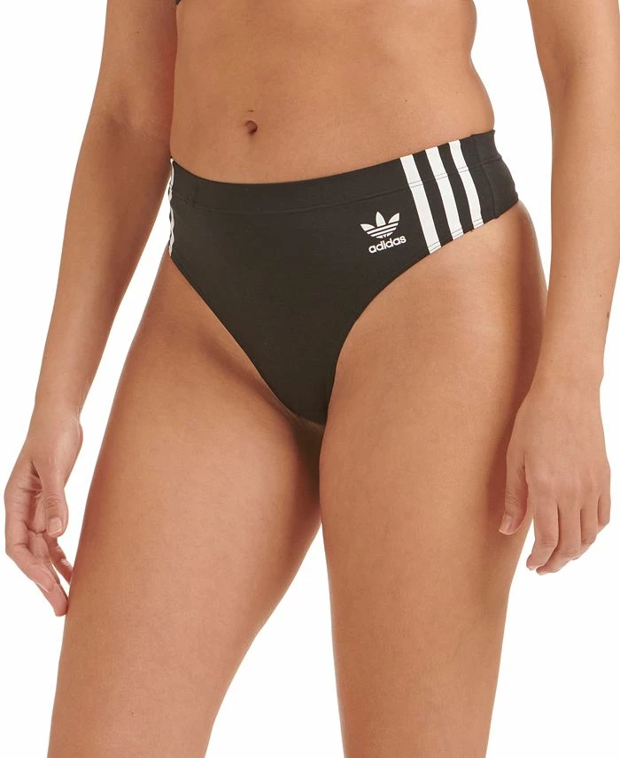 ADIDAS Women's 3-Stripes Wide-Side Thong Underwear 4A1H63 1 ADIDAS Women's 3-Stripes Wide-Side Thong Underwear 4A1H63