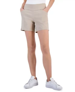 INC International Concepts Women's Mid-Rise Pull-On Shorts, Created For Macy's -White Mark Shop 23612330 fpx 1