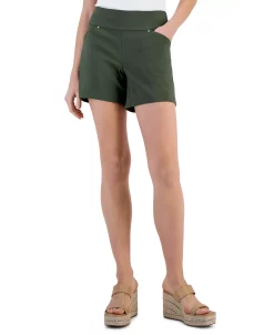 INC International Concepts Women's Mid-Rise Pull-On Shorts, Created For Macy's -White Mark Shop 23612334 fpx 1