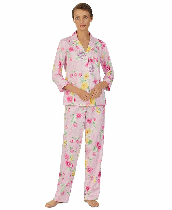 Lauren Ralph Lauren Women's Floral 3/4-Sleeve Pajamas Set 1 Lauren Ralph Lauren Women's Floral 3/4-Sleeve Pajamas Set