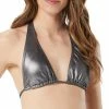 Vince Camuto Women's Metallic Triangle Bikini Top