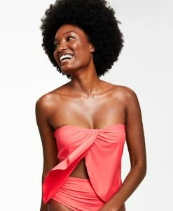Vince Camuto Strapless Draped Tankini Top