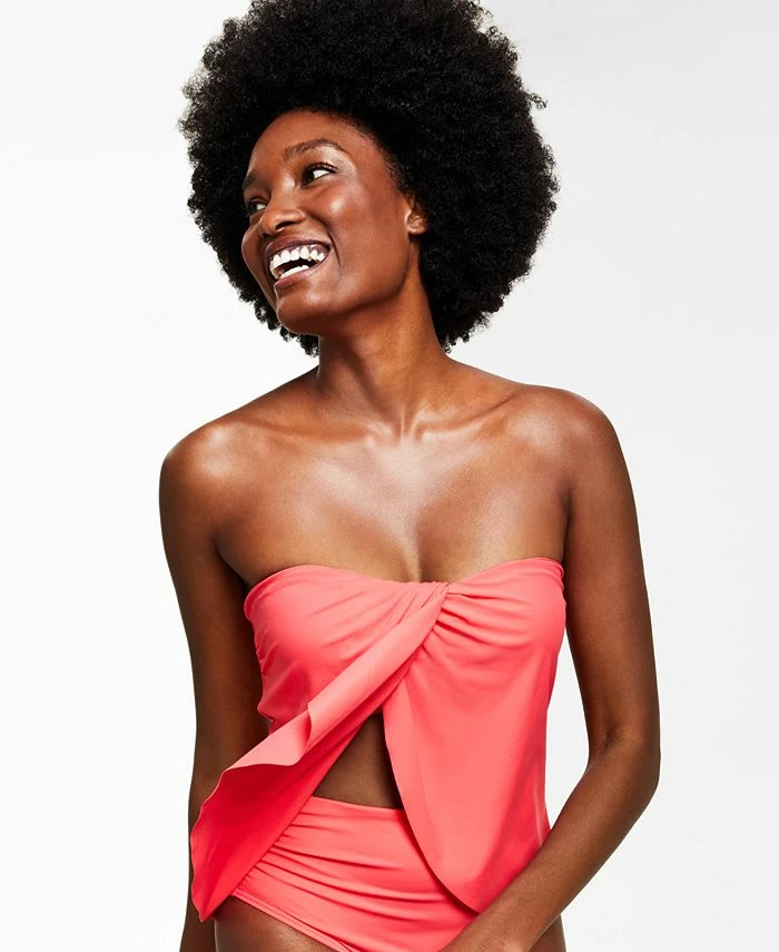 Vince Camuto Strapless Draped Tankini Top 1 Vince Camuto Strapless Draped Tankini Top