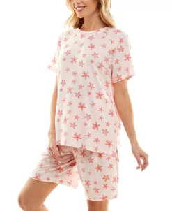 Roudelain Women's Printed Bermuda Shorts Pajama Set 19 Roudelain Women's Printed Bermuda Shorts Pajama Set -White Mark Shop 23718573 fpx