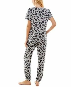 Alternative view of Roudelain Women's Butterknit Printed Short Sleeve Top And Jogger Matching Set
